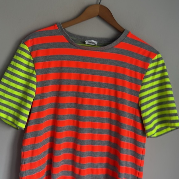 Jill Sanders Unisex Neon Stripe Colorblock T-Shirt - Picture 3 of 8